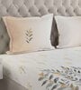 Brown Floral 144 TC Cotton Queen Sized Bed Sheets with 2 Pillow Covers
