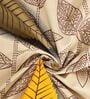 Brown Floral 144 TC Glace Cotton Queen Sized Double Bedsheet with 2 Pillow Covers