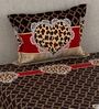 Brown Floral 180 TC Microfiber Single Bedsheet With 1 Pillow Cover