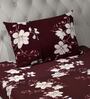 Brown Floral 180 TC Microfiber Single Bedsheet With 1 Pillow Cover