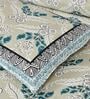 Blue Floral 210 Tc Cotton King Sized Bed Sheets With 2 Pillow Covers