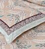 Brown Floral 210 TC Cotton King Sized Bed Sheets with 2 Pillow Covers