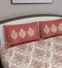 Brown Floral 210 TC Cotton King Sized Bed Sheets with 2 Pillow Covers