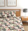 Multicolor Floral 210 TC Microfiber Queen Sized Fitted Bed Sheets with 2 Pillow Covers