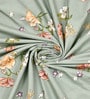 Green Floral 220 Tc Cotton Super King Bedsheet With 2 Pillow Covers