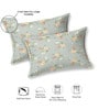 Green Floral 220 Tc Cotton Super King Bedsheet With 2 Pillow Covers