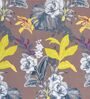 Brown Floral 260 Tc Polycotton Double Fitted Bedsheet With 2 Pillow Covers