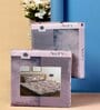 Brown Floral 300 TC Cotton Blend Double King Sized Bedsheet With 2 Pillow Covers