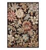 Brown Floral 4x6 Feet Machine Made Carpet