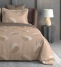 Brown Floral 600TC Cotton Super King Sized Double Bedsheet with 2 Embroidery Pillow Covers