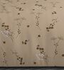 Brown Floral 600TC Cotton Super King Sized Double Bedsheet with 2 Embroidery Pillow Covers