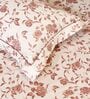 Brown Floral 600TC Cotton Super King Sized Double Bedsheet with 2 Embroidery Pillow Covers