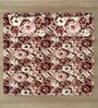 Brown Floral 7D King Size Cotton Blend Double Bedsheet with 2 Pillow Covers