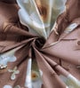 Brown Floral 7D King Size Cotton Blend Double Bedsheet with 2 Pillow Covers