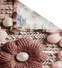 Brown Floral 7D King Size Cotton Blend Double Bedsheet with 2 Pillow Covers