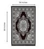Brown Floral Chenile 5 X 7 Feet Machine Made Carpet
