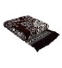 Brown Floral Chenile 5 X 7 Feet Machine Made Carpet
