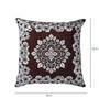 Brown Chenille Floral 16x16 inches Cushion Cover (5Pc)