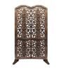 Brown Floral Hadley Handcarved Wooden Room Divider Single Panel With Stand
