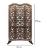 Brown Floral Hadley Handcarved Wooden Room Divider Single Panel With Stand