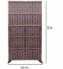 Brown Floral Matteo Handcarved Wooden Room Divider Single Panel With Stand