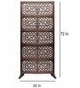 Brown Floral Flinchum Handcarved Wooden Room Divider Single Panel With Stand