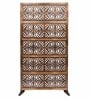 Brown Floral Indulge Handcarved Wooden Room Divider Single Panel With Stand