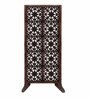 Brown Floral Galaxy Handcarved Wooden Room Divider Single Panel With Stand