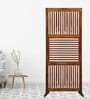 Brown Floral Garlen Handcarved Wooden Room Divider Single Panel With Stand
