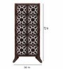 Brown Floral Galaxy Handcarved Wooden Room Divider Single Panel With Stand