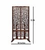 Brown Floral Lassie Handcarved Wooden Room Divider Single Panel With Stand