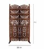 Brown Floral Caged Handcarved Wooden Room Divider Single Panel With Stand