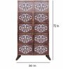 Brown Floral Fizz Handcarved Wooden Room Divider Single Panel With Stand