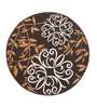 Brown Nylon Floral 2.5 x 2.5 Feet Machine Made Carpet