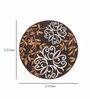Brown Nylon Floral 2.5 x 2.5 Feet Machine Made Carpet