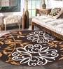 Brown Nylon Floral 2.5 x 2.5 Feet Machine Made Carpet