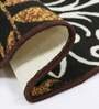 Brown Nylon Floral 2.5 x 2.5 Feet Machine Made Carpet