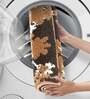 Brown Floral Polyester AntiSkid Bathmat