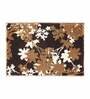 Brown Floral Polyester AntiSkid Bathmat