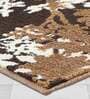 Brown Floral Polyester AntiSkid Bathmat
