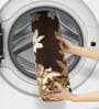 Brown Floral Polyester AntiSkid Bathmat