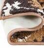 Brown Floral Polyester AntiSkid Bathmat