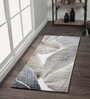 Brown Floral Polypropylene 5 ft x 2 ft Machine Made Runner