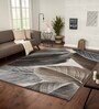 Brown Floral Polypropylene 6 ft x 4 ft Machine Made Carpet