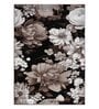 Brown Floral Polypropylene 7 ft x 5 ft Machine Made Carpet