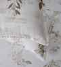 Brown Floral Print 300 TC Cotton Double Bed Sheet with 2 Pillow Covers Sensory Bloom Collection