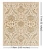 Brown Floral Wool 5 x 7 Feet Hand tufted Carpet