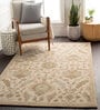 Brown Floral Wool 5 x 7 Feet Hand tufted Carpet