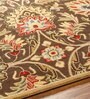 Brown Floral Wool 8 ft x 10 ft Hand tufted Carpet