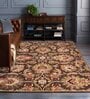 Brown Floral Wool 8 ft x 10 ft Hand tufted Carpet